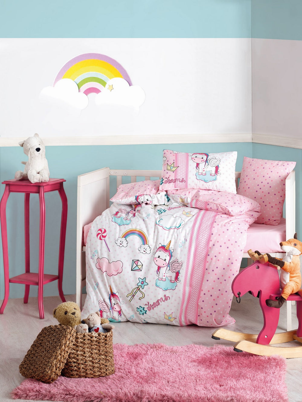 Unicorn - Pink - Pink White Turquoise