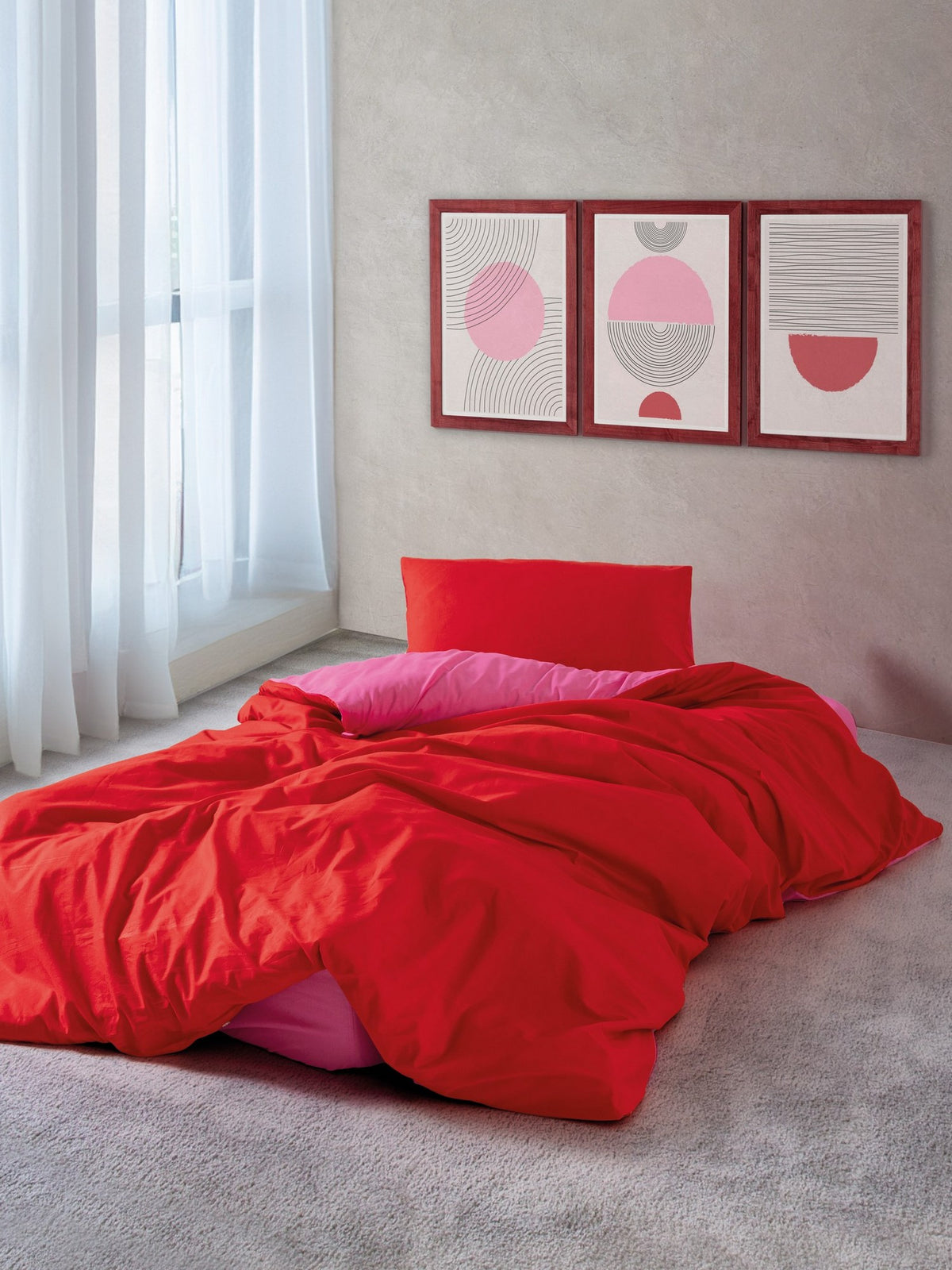 Sage - Red, Fuchsia - Red Fuchsia