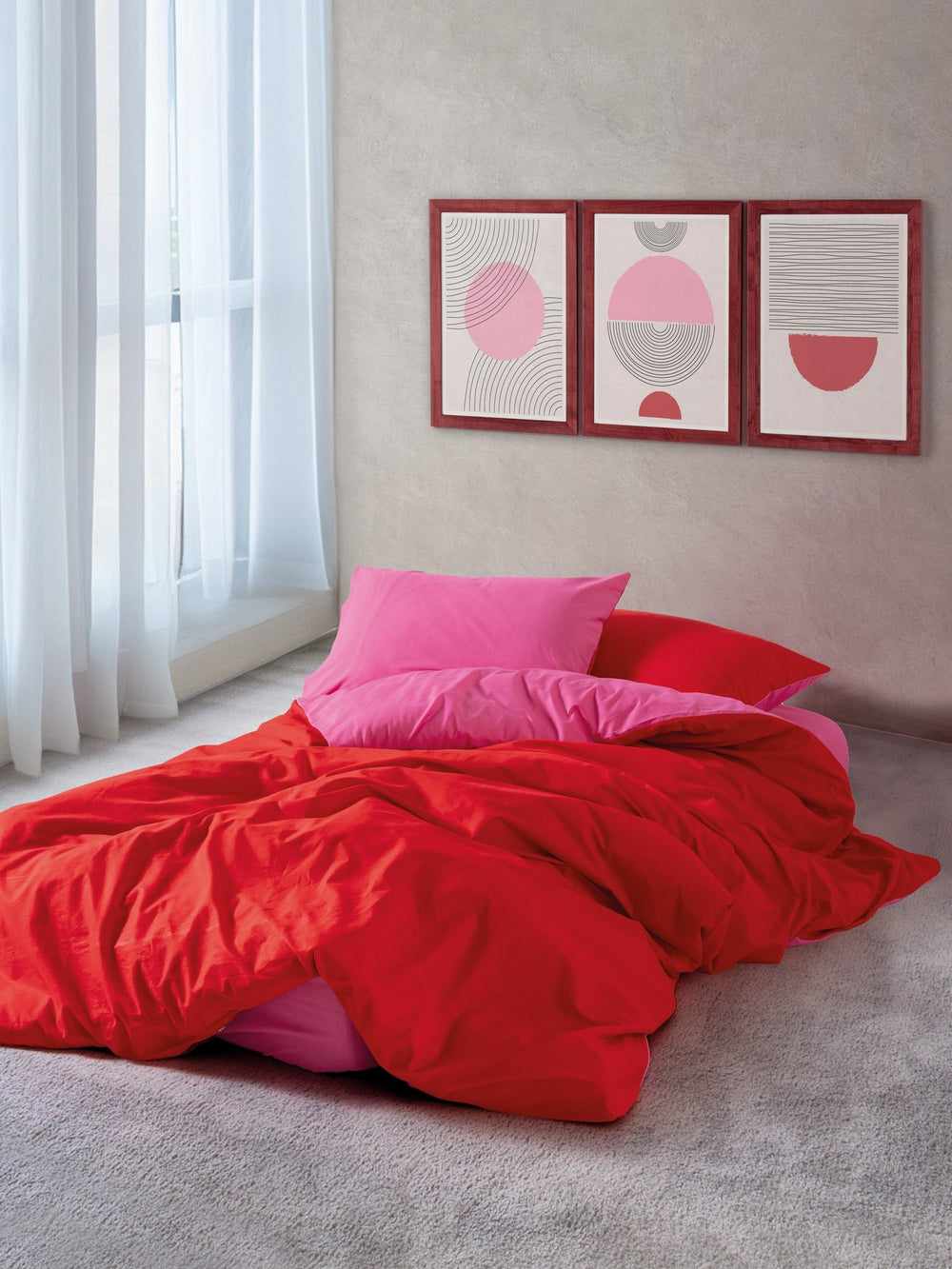 Sage - Red, Fuchsia - Red Fuchsia