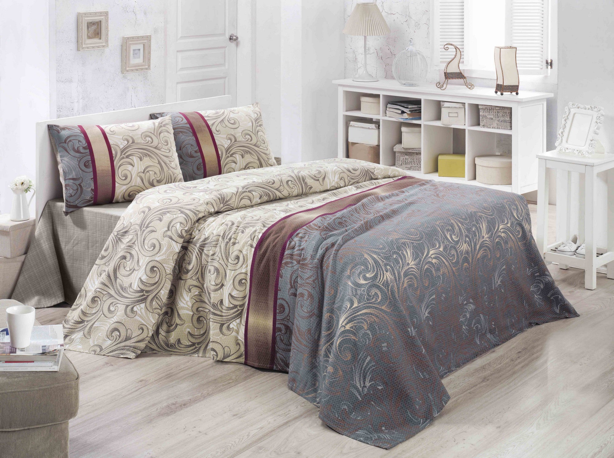 Hürrem - Cream Beige Grey Claret Red White