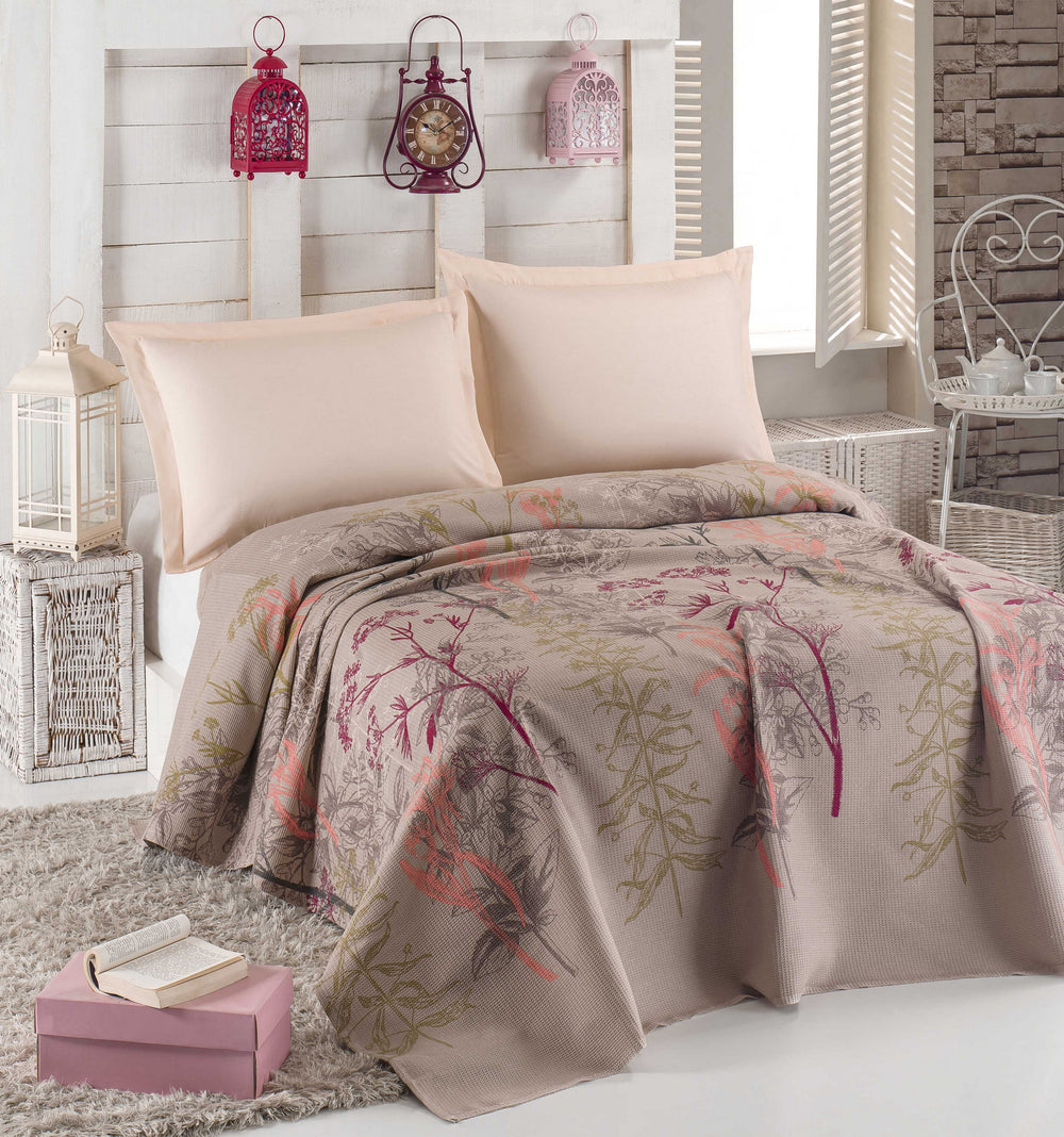 Urla - Beige - Beige Red Salmon Green