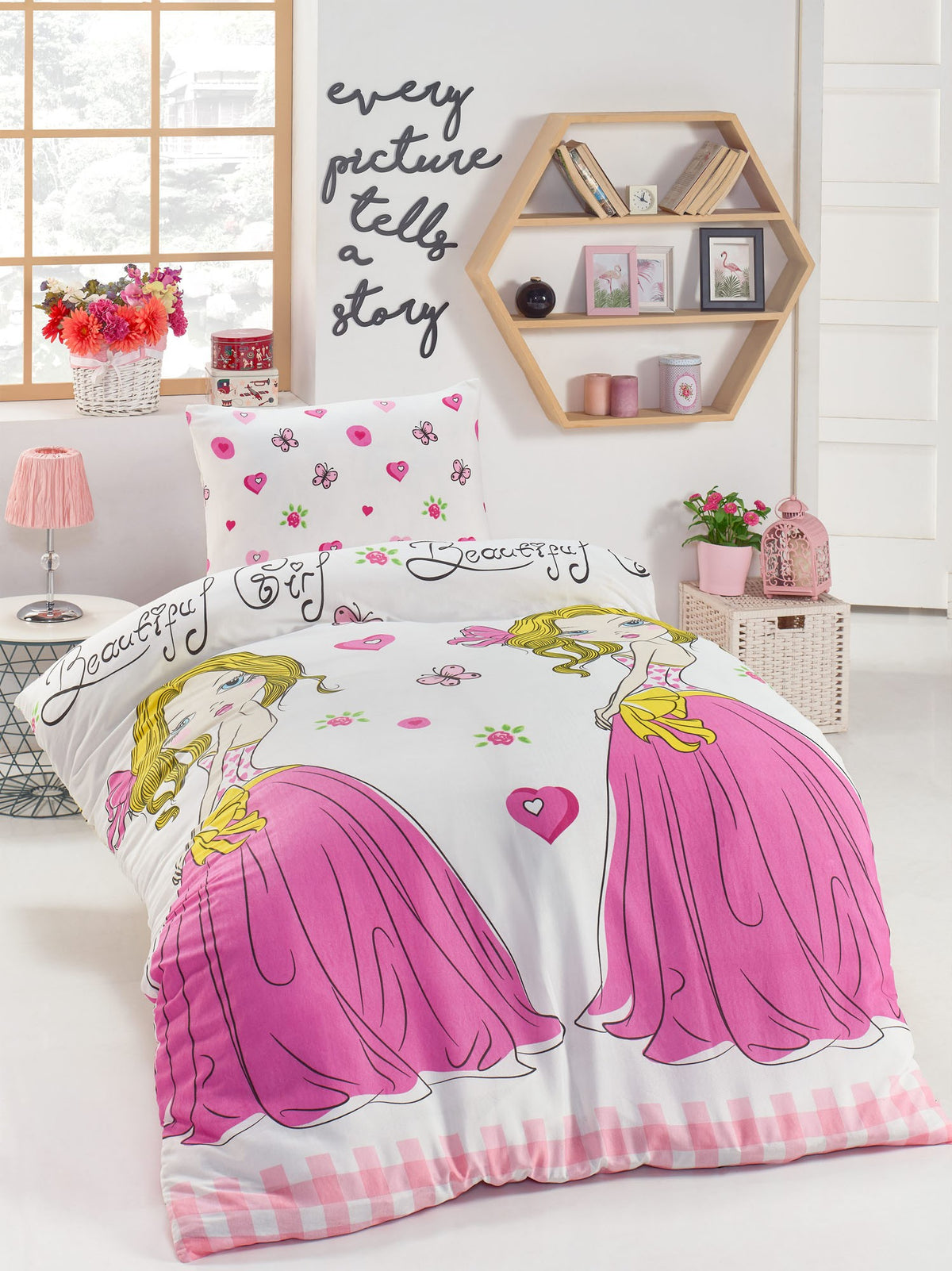 Beatiful Girl - White Pink Green Yellow