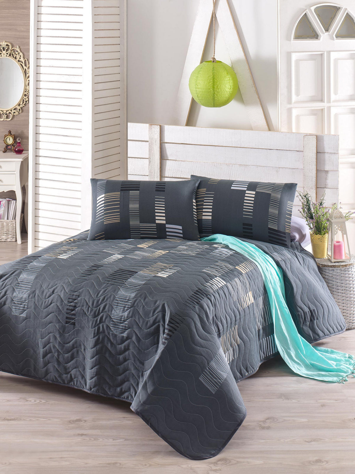 Trace - Anthracite - Anthracite Black White Beige