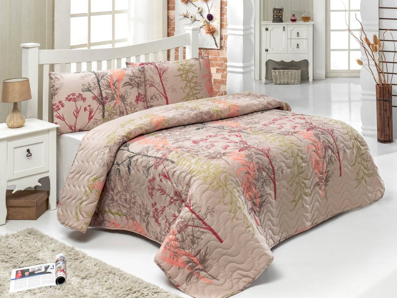 Urla - Beige - Beige Mink Salmon Green