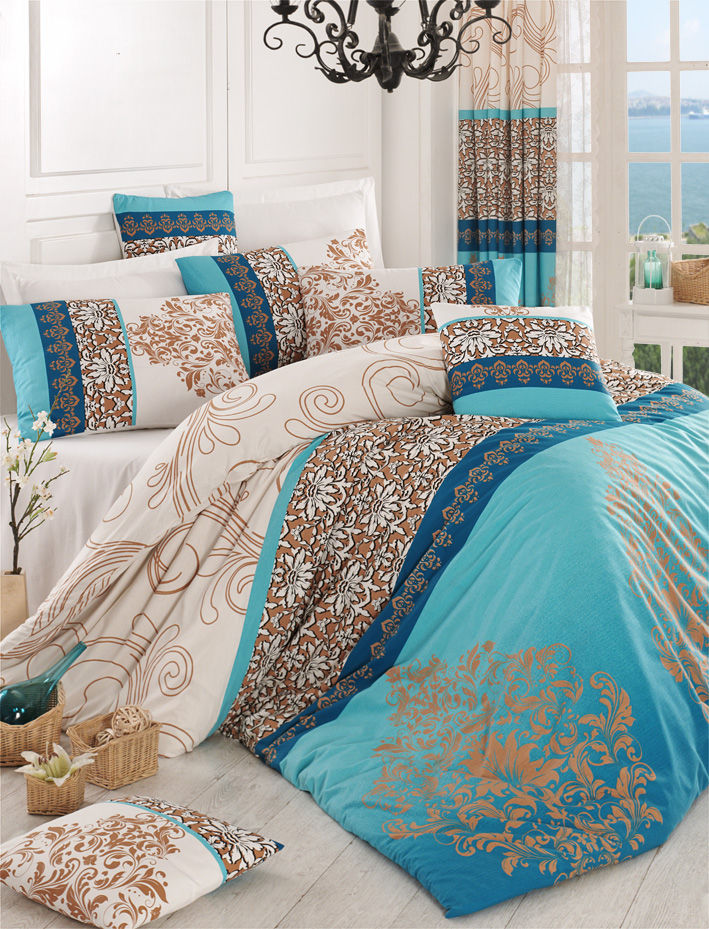 Katre - Turquoise - Turquoise Ecru Blue Brown
